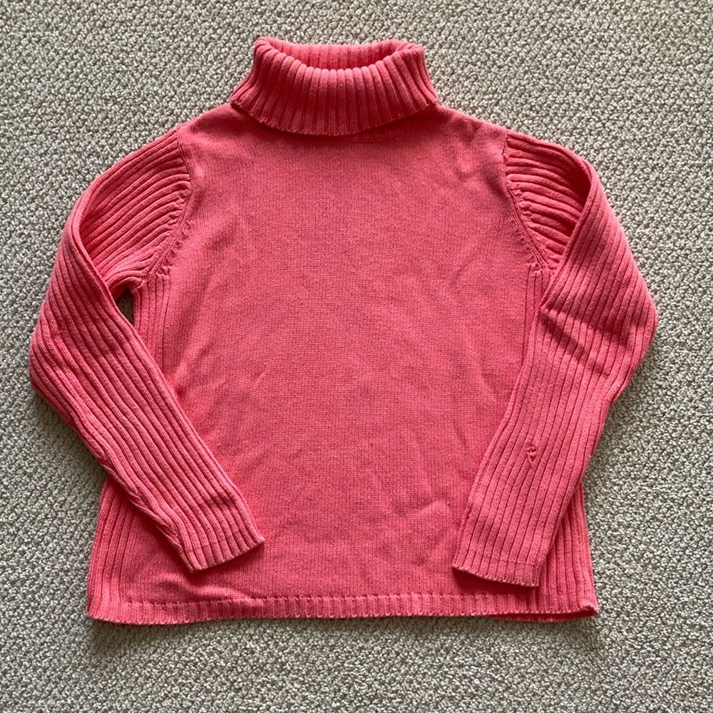 Charter Club Knit Turtleneck Pullover Sweater Salmon Red Size Medium Shirt FLAWS